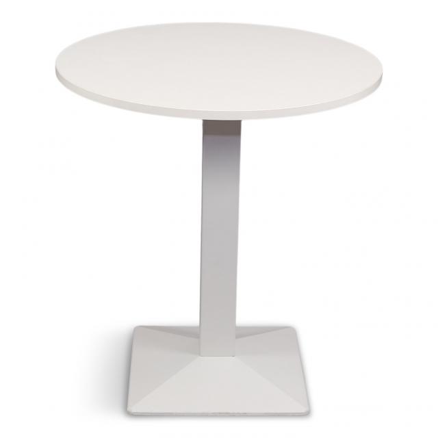 Bistrotisch Kuadra all white, 70 cm ø - Hochwertiger, moderner Sitztisch ohne Decke zu verwenden