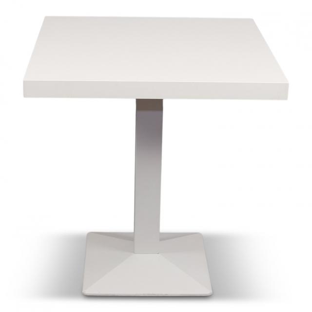 Bistrotisch Kuadra all white, 70x70 cm - Hochwertiger, moderner Sitztisch ohne Decke zu verwenden
