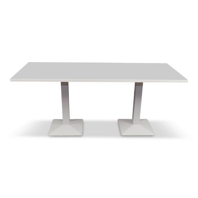 Dinnertisch Kuadra all white, 175x70cm  - Hochwertiger, moderner Sitztisch ohne Decke zu verwenden