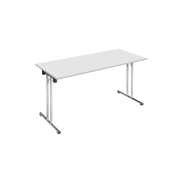 Konferenztisch 120x45 cm - T-Flat white - - Tischplatte weiß 120x45 cm
- Lässt sich leicht zusammenklappen und hat ein selbstblockierendes System
- Die Beine sind mit Clips an der Tischplatte befestigt, um zu verhindern, dass sie sich während des Transports entfalten.
- 4 Puffer zum Schutz der Tischplatten beim Stapeln
